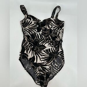 Miraclesuit Sanibel Swimsuit One Piece Underwire Padless Sz 16 Palm Hibiscus